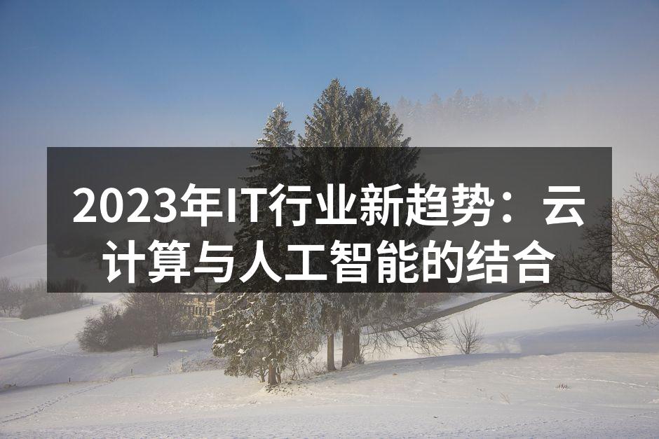 2023年IT行业新趋势:云计算与人工智